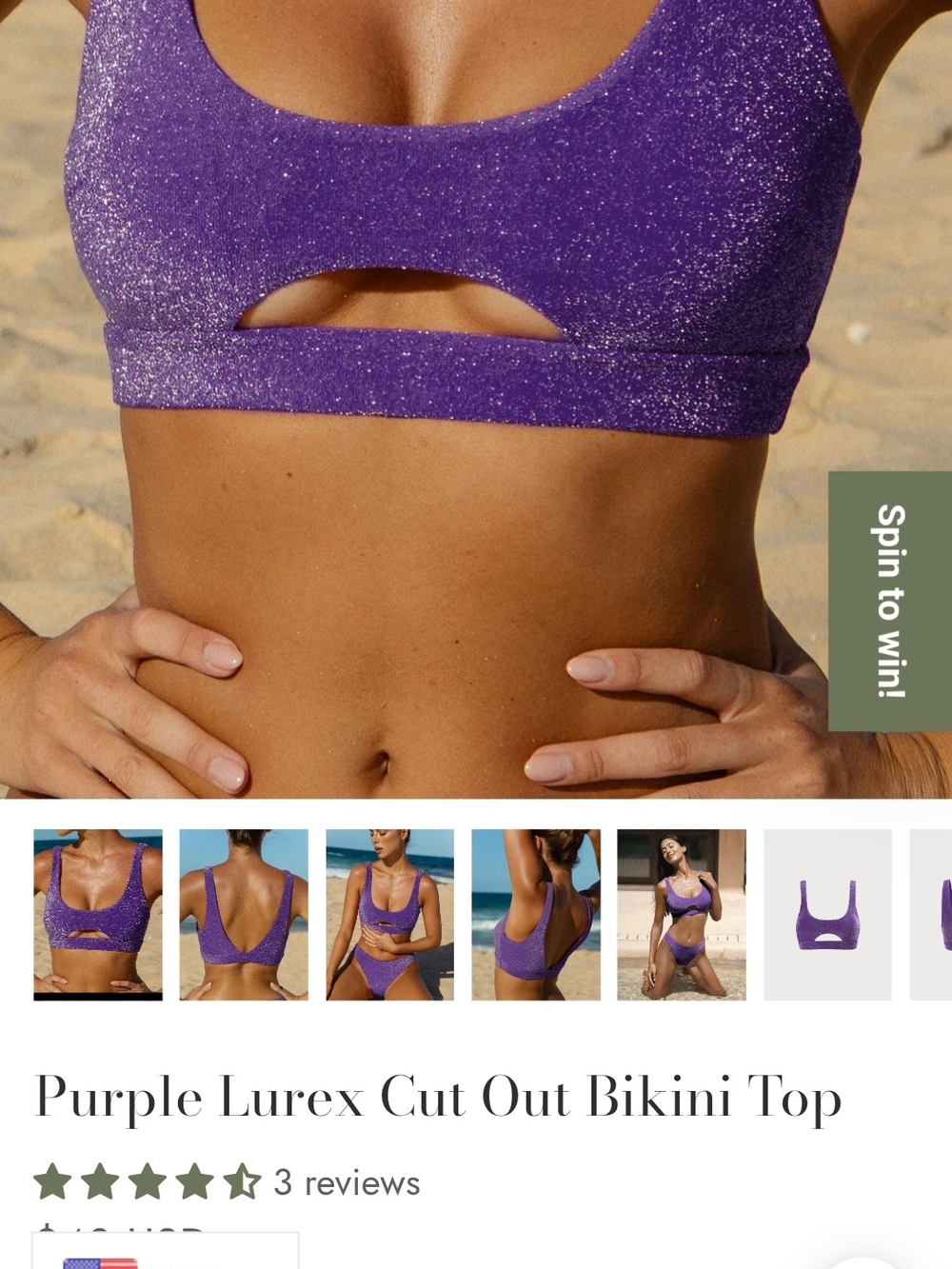 Berlook Sparkling Purple Cutout Bikini Set - Picture 4 of 5